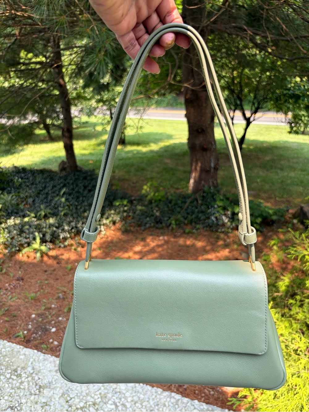 Kate Spade New York Sage Green Leather Shoulder Bag ♠️